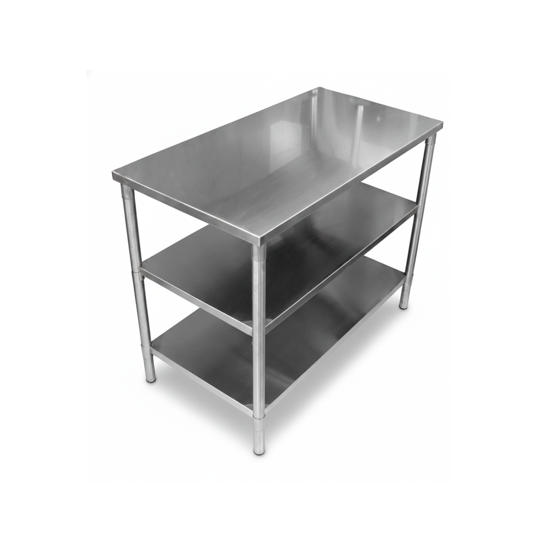 mesa de trabajo con estantes