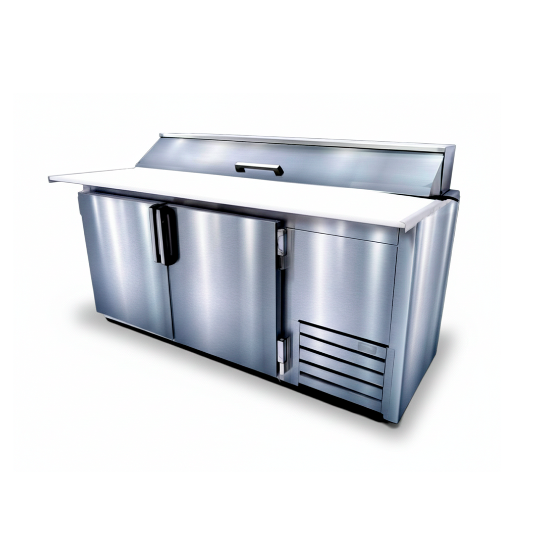 mesa fría con capucha para ingredientes