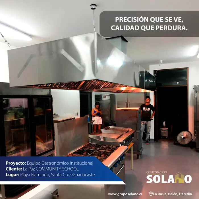 Equipamiento alimentario profesional — La Paz Community School, Guanacaste