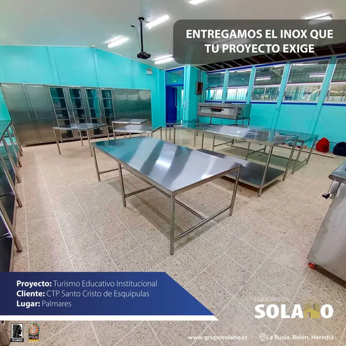 Equipamiento gastronómico industrial — CTP Santo Cristo de Esquipulas, Palmares